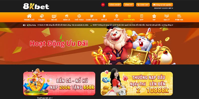 Một số ưu đãi giá trị cao cho thành viên thương hiệu 8XBET